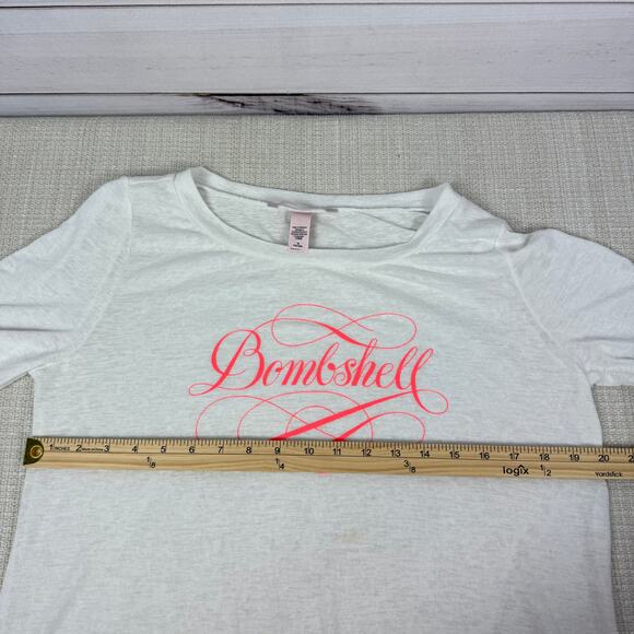 Victoria's Secret Bombshell Burnout Long Sleeve Tee Womens Medium FLAW - Picture 4 of 6